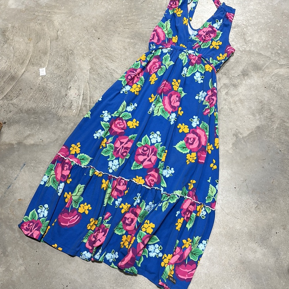 Matilda Jane blue w/pink n yellow flower dress/Size L/ A-89 - Picture 2 of 6